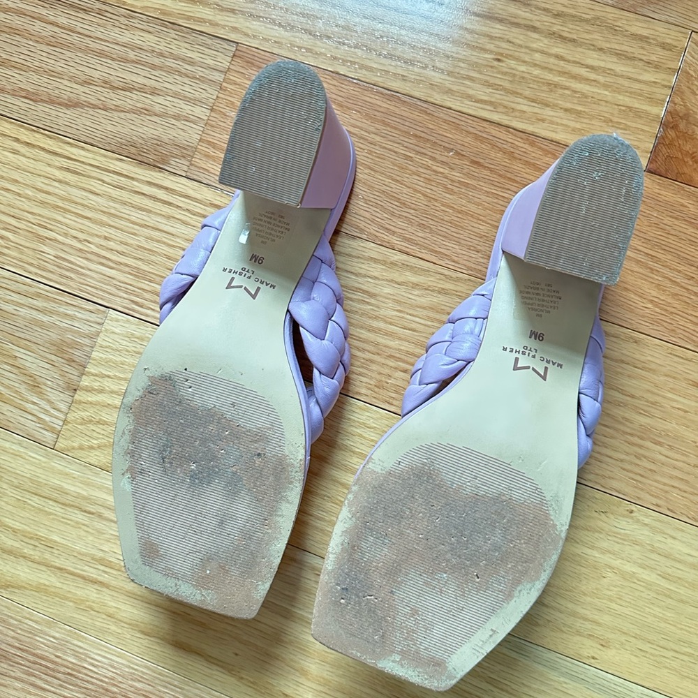 Marc Fisher LTD Lavender Braided Square Toe Block Heel Sandals – Size 9 ✨💜 - Picture 3 of 6